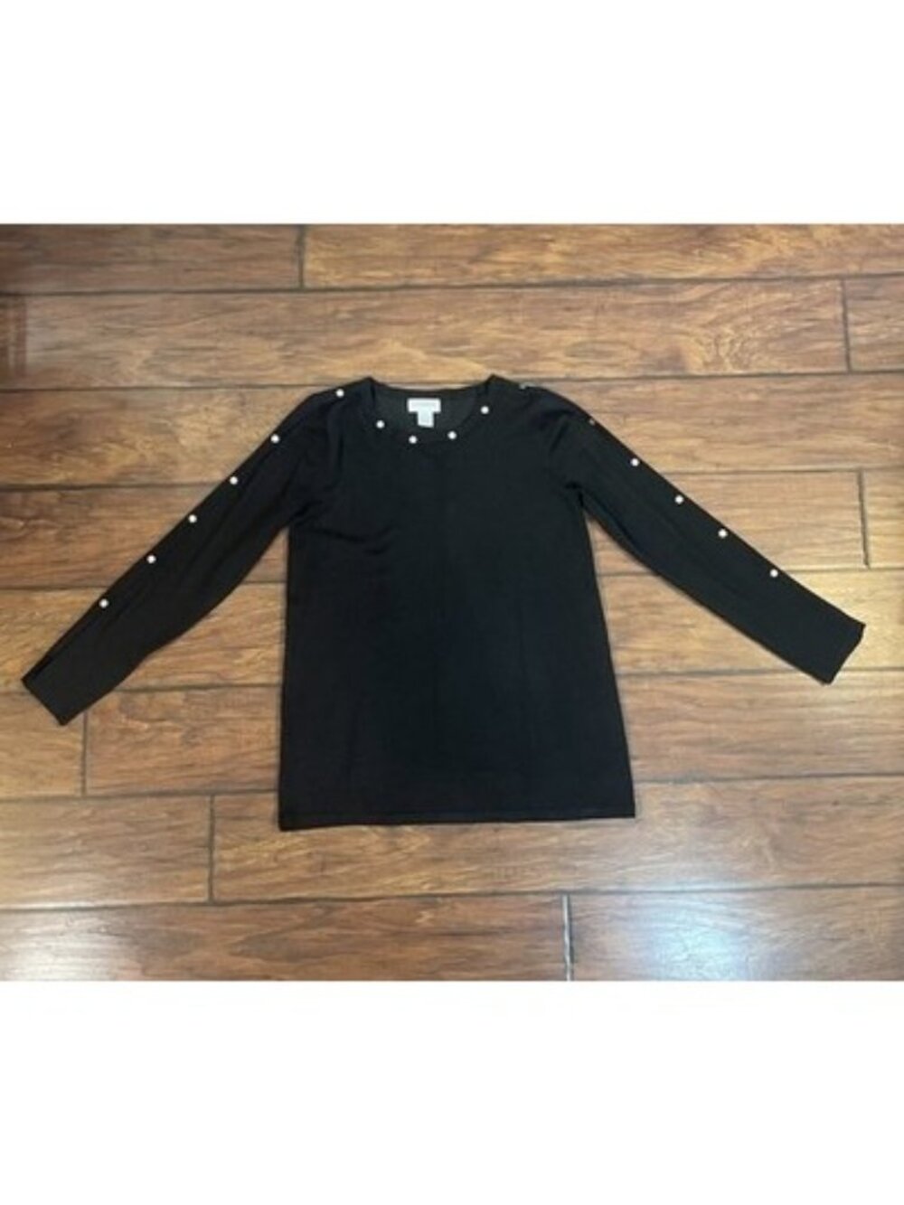 Womens Size M Sweater Black Carmen Marc Classic Coquette Quiet Luxury Minimalist